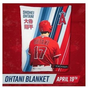 NWT - MLB , LA Angels Shohei Ohtani Fleece Blanket in Plastic